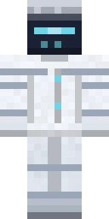 The Android Unit Minecraft skin shown flat from the front, the sci-fi outfit as it sits in the skin file