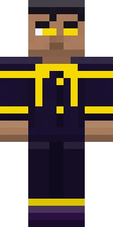 Example cyberpunk Minecraft skin shown flat from the front, in the neon and hacker style this category is known for
