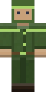 Example fantasy Minecraft skin shown flat from the front, in the elf and demon style this category is known for