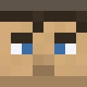 Face of an example pixel art Minecraft skin, abstract style
