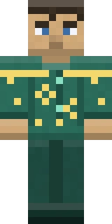 Example pixel art Minecraft skin shown flat from the front, in the abstract and gradient style this category is known for