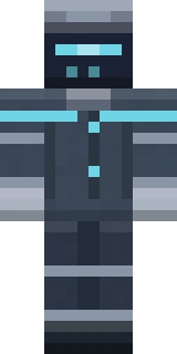 Example robots Minecraft skin shown flat from the front, in the mech and android style this category is known for