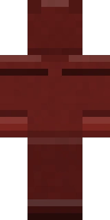 The back of the Crimson Wolf Minecraft skin, flat from the file: the back of the animal outfit with its wolf and red detailing