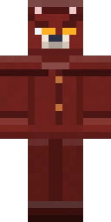 The Crimson Wolf Minecraft skin shown flat from the front, the animals outfit as it sits in the skin file