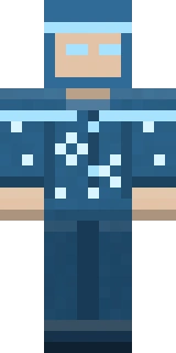 The Frost Mage Minecraft skin shown flat from the front, the fantasy outfit as it sits in the skin file