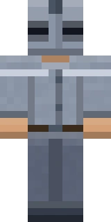 The Iron Knight Minecraft skin shown flat from the front, the medieval outfit as it sits in the skin file