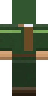 The back of the Royal Archer Minecraft skin, flat from the file: the back of the medieval outfit with its archer and ranger detailing