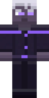 The Shadow Elf Minecraft skin shown flat from the front, the fantasy outfit as it sits in the skin file