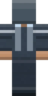 The back of the Space Marine Minecraft skin, flat from the file: the back of the sci-fi outfit with its marine and space detailing