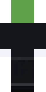 The back of the Tuxedo Creeper Minecraft skin, flat from the file: the back of the meme outfit with its creeper and tuxedo detailing