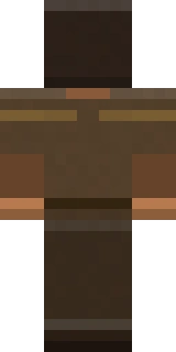 The back of the Village Blacksmith Minecraft skin, flat from the file: the back of the medieval outfit with its blacksmith and village detailing