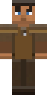 The Village Blacksmith Minecraft skin shown flat from the front, the medieval outfit as it sits in the skin file