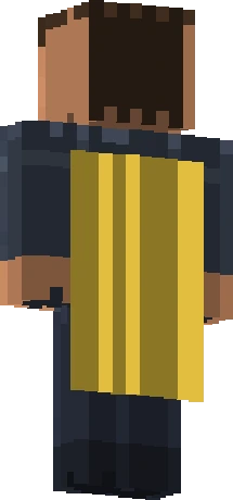 Illustration of the cape slot on the Minecraft player model in the yellow this cape is described in, for the MineCon 2016 Cape, which was added in version 1.10 on Java