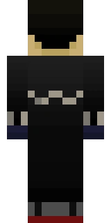 The back of the Minecraft skin worn by AntVenom, shown flat with the same pixels the game wraps around the back of the player model