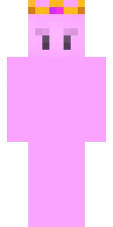 The Minecraft skin worn by Baablu, shown flat from the front: a pink and orange 64x64 skin on the alex model with 64 distinct colours