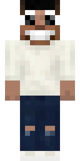 The Minecraft skin worn by BdoubleO100, shown flat from the front: a black and white 64x64 skin on the alex model with 500 distinct colours