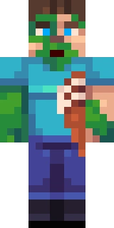 The Minecraft skin worn by BeckBroJack, shown flat from the front: a cyan and blue 64x64 skin on the steve model with 41 distinct colours