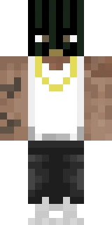 The Minecraft skin worn by Bigre, shown flat from the front: a black and white 64x64 skin on the steve model with 95 distinct colours