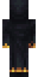 The back of the Minecraft skin worn by Bionic, shown flat with the same pixels the game wraps around the back of the player model