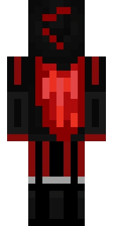 The back of the Minecraft skin worn by ClownPierce, shown flat with the same pixels the game wraps around the back of the player model