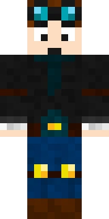 The Minecraft skin worn by DanTDM, shown flat from the front: a orange and black 64x64 skin on the steve model with 225 distinct colours