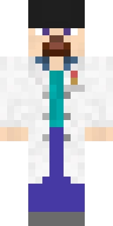 The Minecraft skin worn by Dinnerbone, shown flat from the front: a black and blue 64x64 skin on the steve model with 124 distinct colours