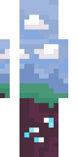The back of the Minecraft skin worn by Elysium_Fire, shown flat with the same pixels the game wraps around the back of the player model