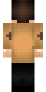 The back of the Minecraft skin worn by Eret, shown flat with the same pixels the game wraps around the back of the player model