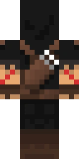 The back of the Minecraft skin worn by hypixel, shown flat with the same pixels the game wraps around the back of the player model