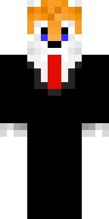 The Minecraft skin worn by HyPnO, shown flat from the front: a black and orange 64x32 skin on the steve model with 26 distinct colours