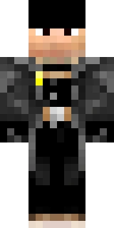The Minecraft skin worn by hypnotizd, shown flat from the front: a black 64x32 skin on the steve model with 255 distinct colours