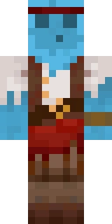 The Minecraft skin worn by iJevin, shown flat from the front: a cyan and white 64x64 skin on the steve model with 121 distinct colours