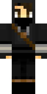 The Minecraft skin worn by Illumina, shown flat from the front: a black 64x64 skin on the steve model with 67 distinct colours