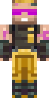 The Minecraft skin worn by impulseSV, shown flat from the front: a orange and black 64x64 skin on the steve model with 84 distinct colours