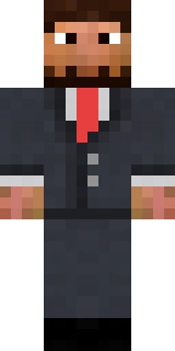 The Minecraft skin worn by jschlatt, shown flat from the front: a black and white 64x32 skin on the steve model with 472 distinct colours