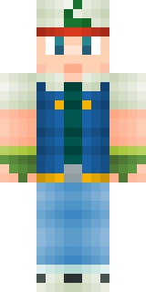 The Minecraft skin worn by Lachlan, shown flat from the front: a blue and red 64x32 skin on the steve model with 109 distinct colours
