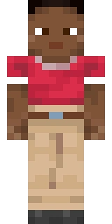 The Minecraft skin worn by Minecraftgamer, shown flat from the front: a orange 64x64 skin on the alex model with 33 distinct colours