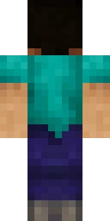 The back of the Minecraft skin worn by Mojang, shown flat with the same pixels the game wraps around the back of the player model