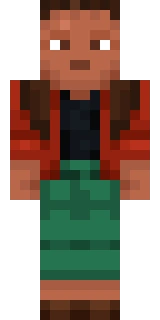 The Minecraft skin worn by MrCrainer, shown flat from the front: a red and green 64x64 skin on the alex model with 31 distinct colours