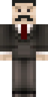 The Minecraft skin worn by MumboJumbo, shown flat from the front: a white and black 64x64 skin on the steve model with 282 distinct colours