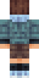 The back of the Minecraft skin worn by MythicalSausage, shown flat with the same pixels the game wraps around the back of the player model