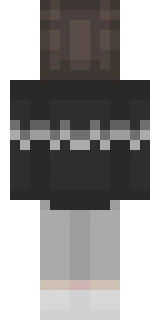 The back of the Minecraft skin worn by Nihachu, shown flat with the same pixels the game wraps around the back of the player model