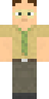 The Minecraft skin worn by Nilesy, shown flat from the front: a orange and yellow 64x32 skin on the steve model with 220 distinct colours