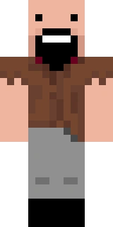 The Minecraft skin worn by Notch, shown flat from the front: a black and red 64x32 skin on the steve model with 18 distinct colours