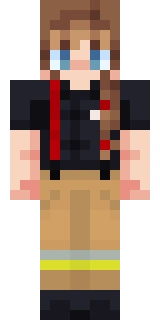 The Minecraft skin worn by PearlescentMoon, shown flat from the front: a orange and black 64x64 skin on the alex model with 28 distinct colours