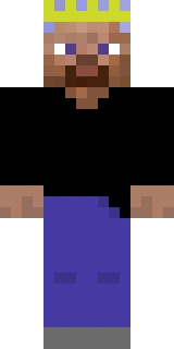 The Minecraft skin worn by Preston, shown flat from the front: a black and blue 64x32 skin on the steve model with 262 distinct colours
