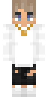 The Minecraft skin worn by Punz, shown flat from the front: a white and orange 64x64 skin on the alex model with 41 distinct colours