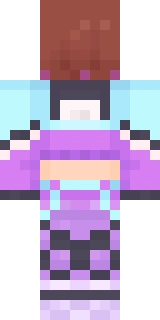 The back of the Minecraft skin worn by Ranboo, shown flat with the same pixels the game wraps around the back of the player model