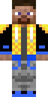 The Minecraft skin worn by rekrap2, shown flat from the front: a black and blue 64x64 skin on the steve model with 121 distinct colours