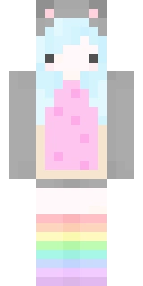 The Minecraft skin worn by Rendog, shown flat from the front: a grey and cyan 64x64 skin on the alex model with 37 distinct colours